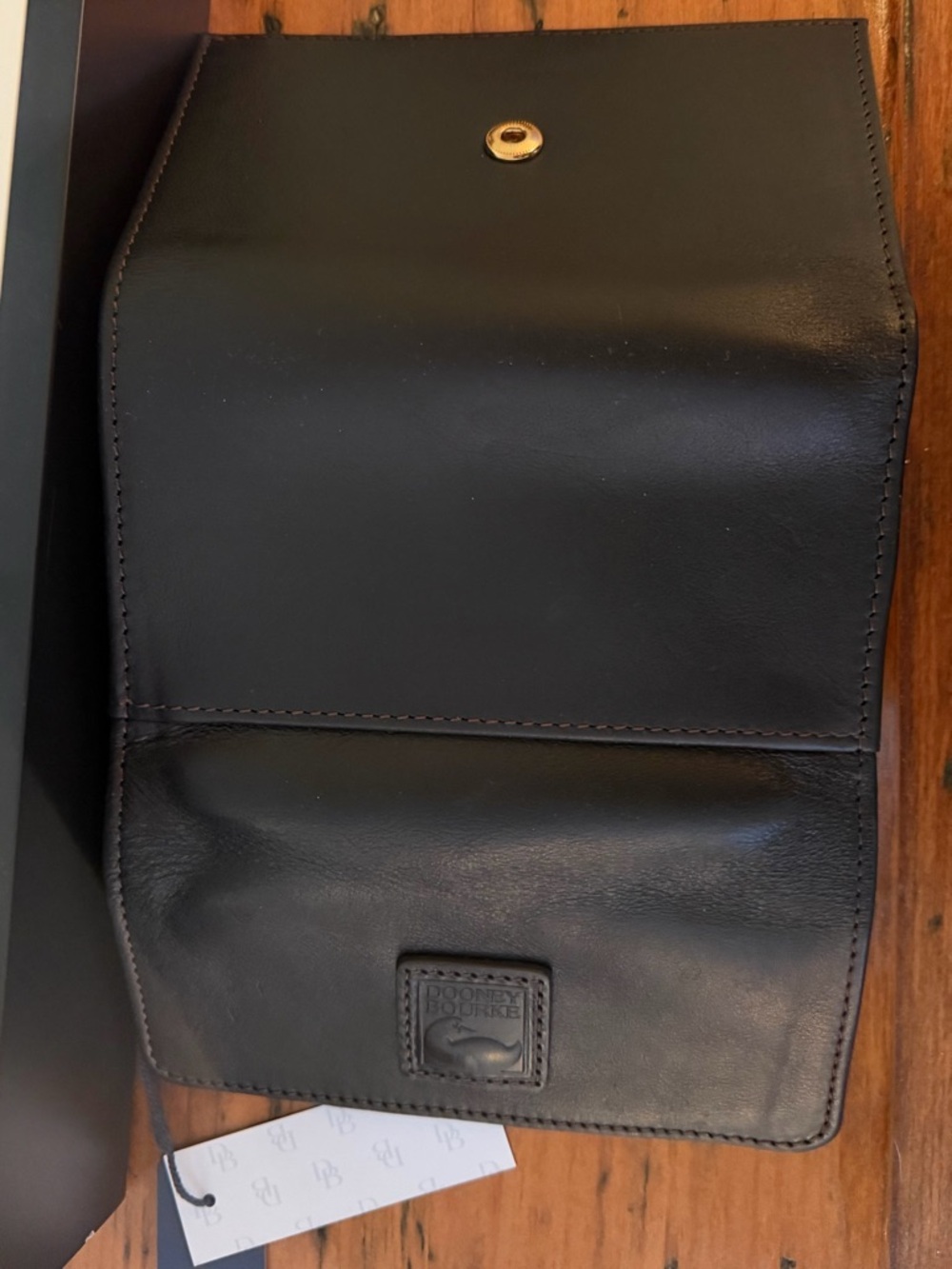 NEW Dooney & Bourke Florentine Black Leather Flap Wallet - Picture 4 of 4